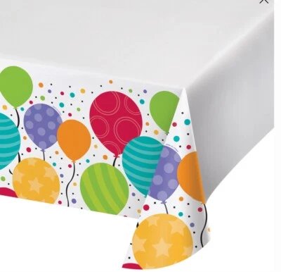 Celebrations Plastic Table Covers 3 Pack 48”X 88” Shimmering Balloons - Image 1 of 3