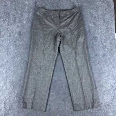 Lafayette 148 Pants Womens 14 Brown Barrow Virgin Wool Straight Minimalist - Image 1 of 4