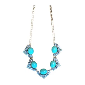 Stella & Dot Rory Necklace Statement Piece Aqua And Lavender Stones Stunning - Picture 1 of 9
