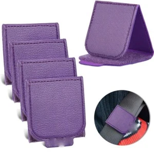 Car Seat Belt Adjuster, 4 Pack Premium PU Leather Seatbelt Clip Adjuster Clips - Picture 1 of 20
