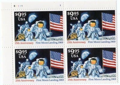 U.S. Scott #2842 Moon Landing ($9.95) Plate Block Of 4 Stamps - MNH - Image 1 of 2