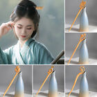 Women Carved Hair Sticks Clip Wooden Chinese Vintage Headwear Chopstick Hairpin
