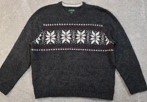 David Taylor Sweater Marled Nordic Fair Isles Pullover Gray Soft Men's Size XL - Picture 1 of 11