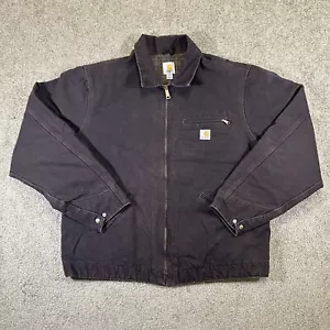 Giacca da lavoro vintage Carhartt CRAZY sbiadita J97 DKB marrone scuro Detroit XL - Foto 1 di 9