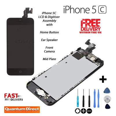 iPhone 5C Retina LCD Digitiser Touch Screen Assembly Replacement with Parts - Image 1 of 4