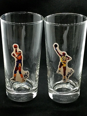 Los Angeles Lakers Kareem Abdul-Jabbar/Wilt Chamberlain glasses-14 oz-SHOWTIME Cover