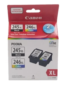 Oryginalne 2 wkłady atramentowe Canon PG-245XL CL-246XL 2 nowe w pudełku - Zdjęcie 1 z 5