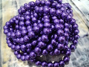 Glass Pearl Bead, Pearlized, 10mm, Purple, 50 pce, Free Post - Bild 1 von 2