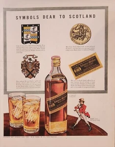 1941 Johnnie Walker Scotch Whisky Vintage Ad 14 x 10 symbols dear to Scotland - Picture 1 of 1