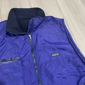 Vtg 90s Patagonia Large Vest Fleece Lined Nylon Water Resistant Purple Usa Made - Picture 1 of 10