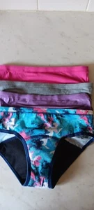 Hanes Girls Panties Set of 4 Comfort Sleep-over Period Moderate Protection Sz 8 - Picture 1 of 5