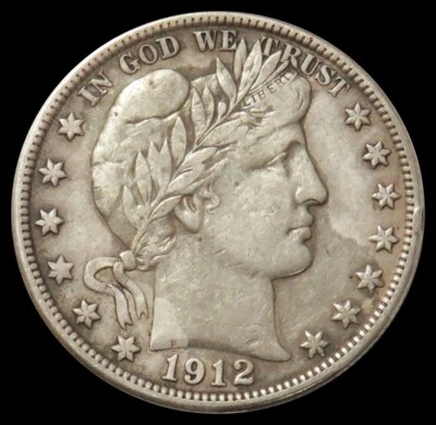 1912 D SILVER BARBER HALF DOLLAR COIN EXTREMELY FINE CONDITION - Image 1 of 2