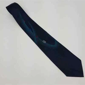 Oscar de la Renta klassische Herrenkrawatte Krawatte blau geometrisches Muster 58,5 x 4 - Bild 1 von 8