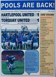 Hartlepool 1 Torquay 1 - 2021 National League play-off final - souvenir print - Picture 1 of 1