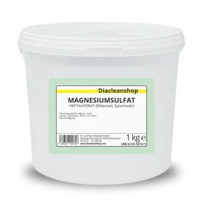 DIACLEANSHOP Magnesiumsulfat (Bittersalz, Epsom-Salz) Pharmaqualität 1kg
