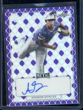 2022 Leaf Metal Perfect Game Purple Andrew Duncan Rc Auto #MA-AD1 (16/20)
