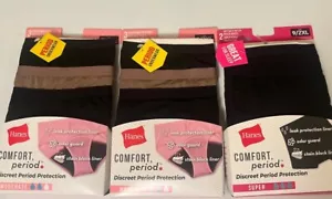 Lot Of 3 Hanes Women's Comfort Period Underwear Hipsters, Boxer Brief Size 9 2XL - Picture 1 of 6