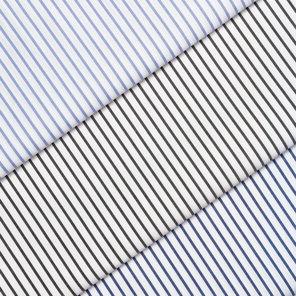 Suave 1/4" Pinstripe Shirting Poplin Fabric - 58/60" By The Yard - Image 1 of 1