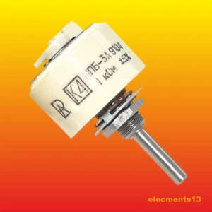 1 kOhm 3 W 5% WIREWOUND POTENTIOMETER VARIABLE TRIMMER RESISTOR PPB-3A ППБ-3А - Picture 1 of 8