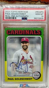 2023 Topps Heritage Real One Auto ROA-PG Paul Goldschmidt Gem Mint PSA 10 - Bild 1 von 2