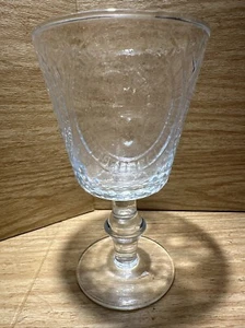 Debi Lily Goblet Clear Hobnail Wine Glass Fleur de Lis Bar Stem Footed Tapered - Picture 1 of 10