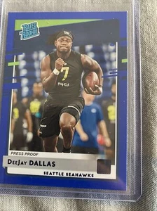 2020 Panini Donruss Football - DeeJay Dallas #345 - Rated Rookie Blue  - Bild 1 von 2
