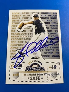 YOVANI GALLARDO TEAM ISSUED CARD AUTO SIGNED MILWAUKEE BREWERS RANGERS VERY RARE - Picture 1 of 2