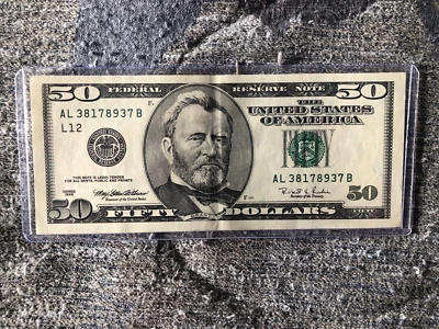 Серия 1996 ~ Сан-Франциско $50 пятьдесят долларов банкнота FRN ~ AL 38178937 B - Изображение 1 из 4