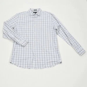 Banana Republic Shirt L White/Gray Plaid Supima Cotton Camden Fit Button-Down - Picture 1 of 6