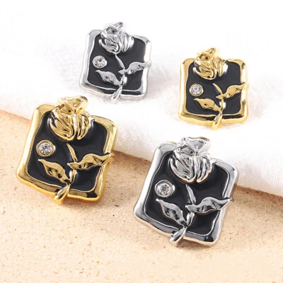 5x Metal Rhinestone Rose Cardigan Shank Button Buckle DIY Costume Coat Accessory - Image 1 of 4