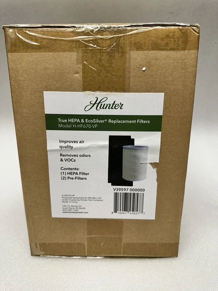 Hunter True HEPA EcoSilver Replacement Filter Model H-HF670-VP V39597