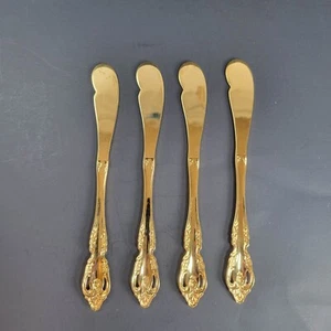 4 pz Oneida Community Golden Brahms diffusore burro manico piatto elettropiastra oro - Foto 1 di 13