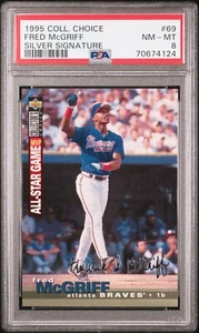 1995 UD Sammler Wahl FRED MCGRIFF SILBER SIGNATUR # 69 PSA 8 HOF, POP 1 - Bild 1 von 2