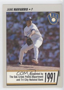 1991 Delicious Brand Milwaukee Brewers Police Oak Creek Police Jaime Navarro