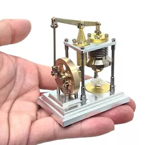 New J06D Mini Retro Hot Vertical Stirling Engine Model Aluminum Alloy Base - Picture 1 of 11