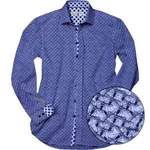 Blake Mill Mens Shirt BNWT Size UK MEDIUM Navy Blue NEW Insect Print - Picture 1 of 9