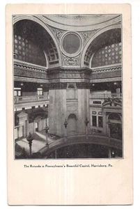 Interior ROTUNDA Pennsylvania CAPITOL Building B&W Harrisburg PA UB Postcard UDB - Picture 1 of 2