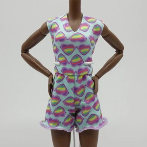Barbie Fashionistas 194 Puppe Strampler Kleid blau Regenbogen Herzen HJT14 Mattel 2022 - Bild 1 von 16