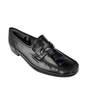 FREEMAN Alan Herren Gr. 11M Mokassinnaht Halbschuh Schwarz Ledersohle Freizeit/Business Schuh - Bild 1 von 11