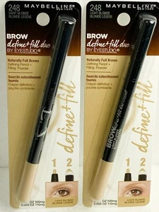 (2) Maybelline BROW Define + Fill Duo Pencil + Filling Powder #248 Light Blonde - Picture 1 of 3