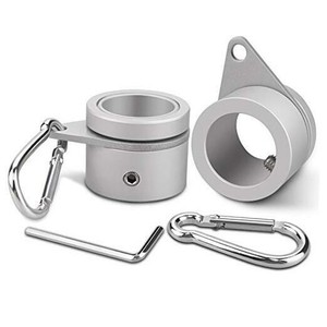 2 Pack Aluminum Alloy Flag Pole Rings, 360 Degree Rotating Φ 1 inch silver