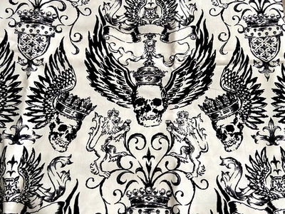 No Guts No Glory ~ Tela Alexander Henry de 2008 Algodón Fuera de Uso Calavera 2,5 yardas Foto 1 de 4