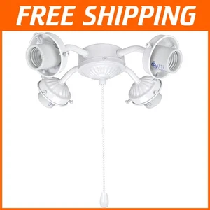 Remote Control Ceiling Fan Light Kit, 4-Light White - Picture 1 of 6