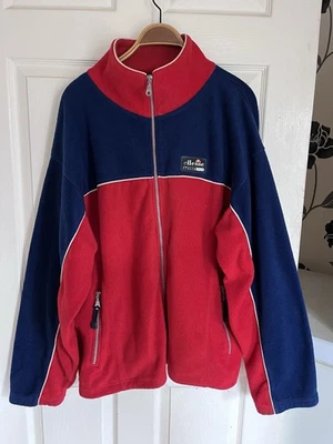 VTG Retro Ellesse Originals Ellesse Italia 1959 Fleece Jacket Full Zip Red Navy  - Image 1 of 4