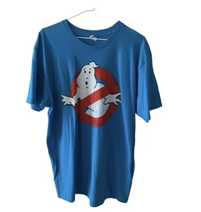 Ghostbusters Blue Men’s Graphic T Shirt Size XL Distressed Print Crew Neck - Picture 1 of 7