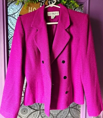 Norton McNaughton Fuchsia Blazer – Women’s Size 8 – Vintage Double-Breasted - Image 1 of 3