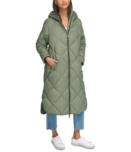 Calvin Klein Damen Cire Drama Hooded Longline Puffer Jacket, ltpasgrn, M - Bild 1 von 2