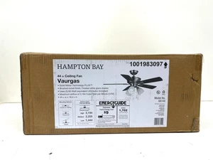 Hampton Bay Vaurgas 44 in. Indoor Brushed Nickel Ceiling Fan *USED READ* - Picture 1 of 6