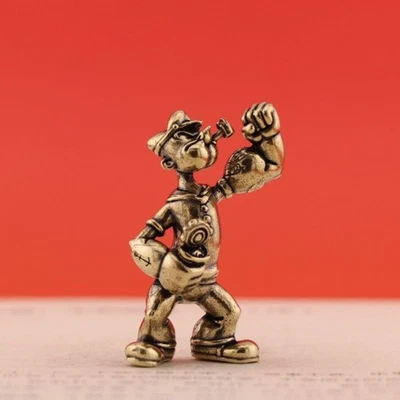 Solid Brass Popeye Figurine Desk Ornament Tea Pet Creative Home Office Decor Foto 1 de 3