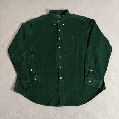 Camisa Polo Ralph Lauren Vintage Pana Verde Abotonada XXL Hip Hop Patinador Foto 1 de 4